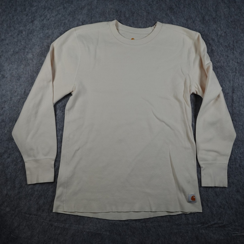 Carhartt Shirt Mens Extra Large Beige Force Waffle Knit Thermal Long Sleeve Crew